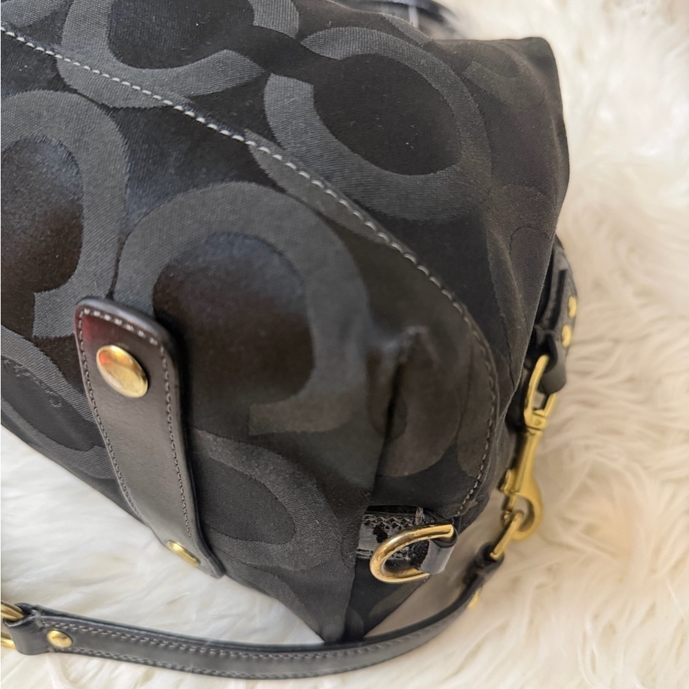 Vintage Coach Black Satchel with Gold Accents#12943 - Picture 8 of 14